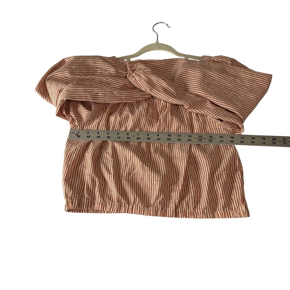 Madewell Striped Cotton Button-Up Puff Sleeve Blouse With Square Neckline - Picture 6 of 10